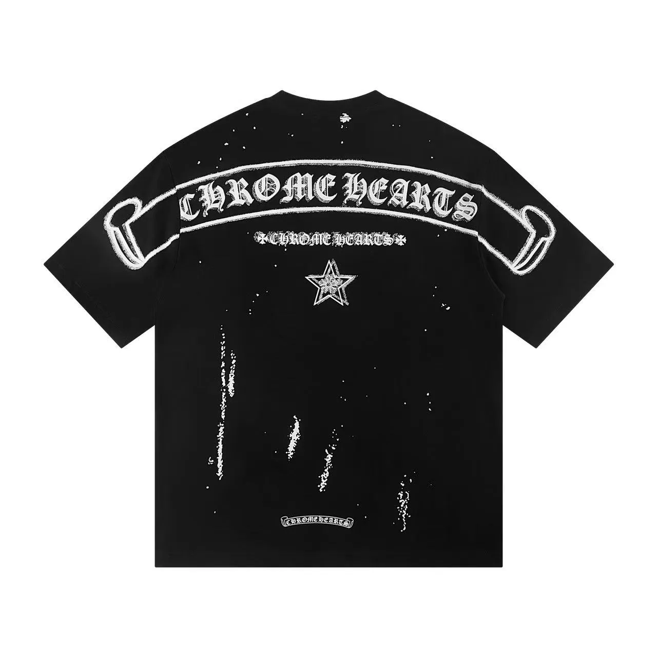 🅿️150 Style: 2025 new Croix Heart short-sleeved T-shirt Material: High version 300g double yarn combed cotton Size: S～XL Color: Black Style number: Z025